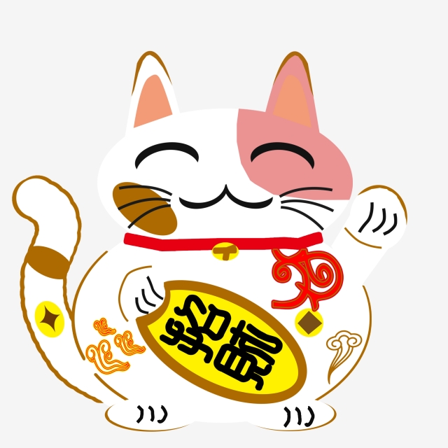 640x640 element lucky cat simple line drawing cat,lucky,copper coins - Simple Cat Line Drawing