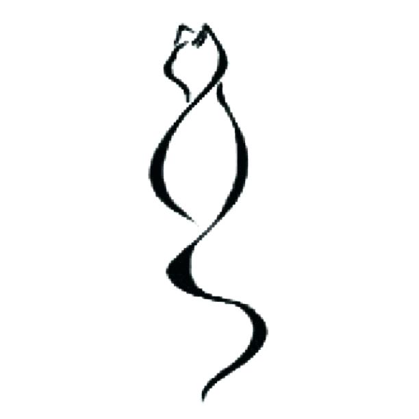 612x612 Outline Of Cat Caterpillar St Free Coloring Pages Outlines - Simple Cat Line Drawing