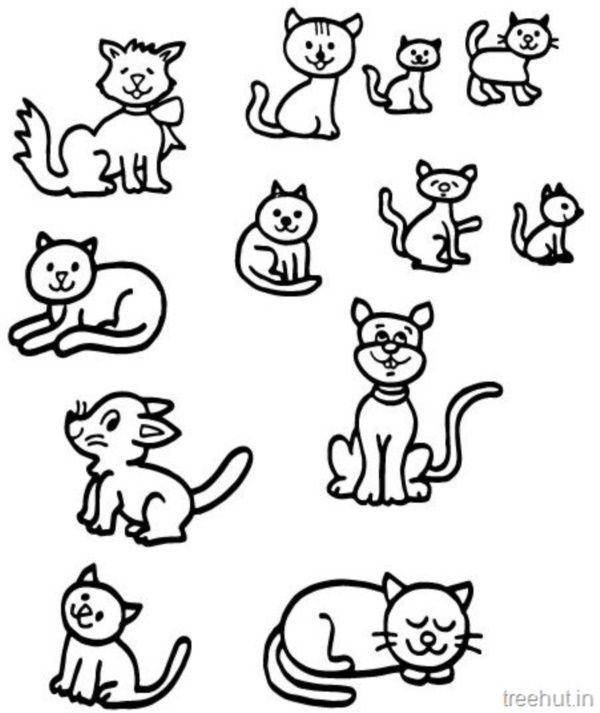 600x713 Simple Cat Drawing Examples Anyone Can Try - Simple Cat Line Drawing