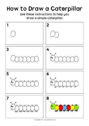 302x427 How To Draw Step - Simple Caterpillar Drawing