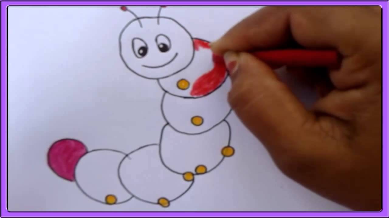 1280x720 how to draw a caterpillar for children - Simple Caterpillar Drawing