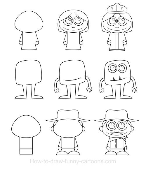 500x580 How To Draw Cartoon Characters How To Draw Cartoon Drawings - Simple Character Drawings