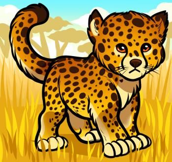 350x329 how to draw a baby cheetah he is so very very cute projects - Simple Cheetah Drawing