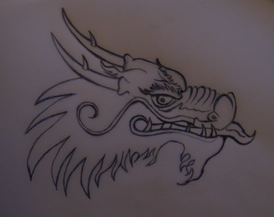 548x435 How To Draw A Chinese Dragon Head Step - Simple Chinese Dragon Drawing