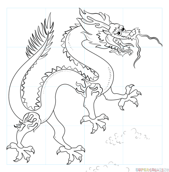 567x575 How To Draw A Chinese Dragon Step - Simple Chinese Dragon Drawing