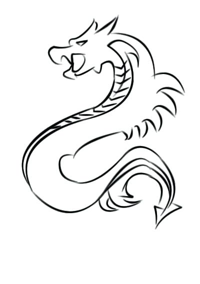 Simple Chinese Dragon Drawing At Paintingvalley Com Explore