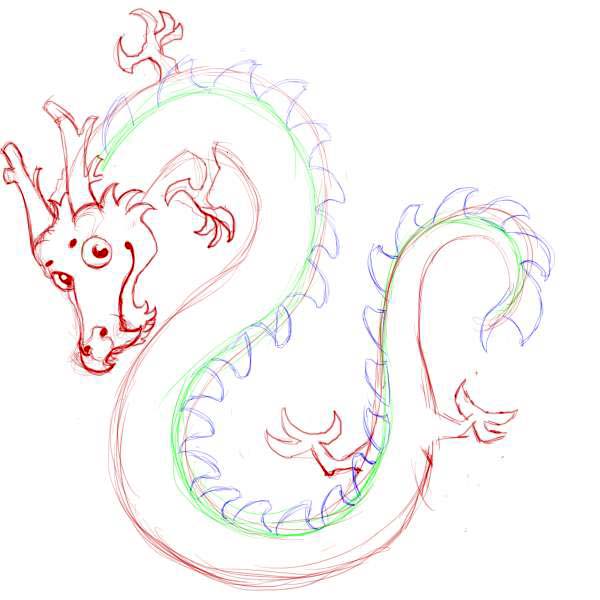 Simple Chinese Dragon Drawing At Paintingvalley Com Explore Collection Of Simple Chinese