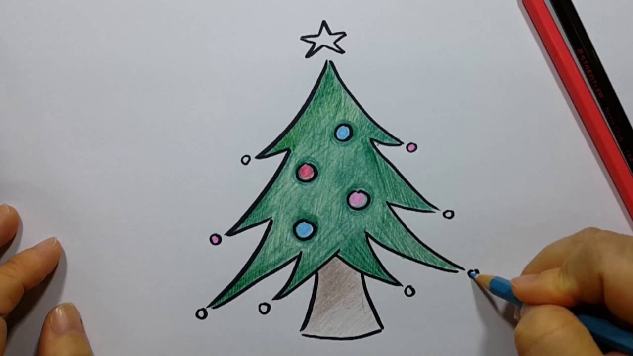 1280x720 How To Draw Christmas Tree - Simple Christmas Tree Drawing