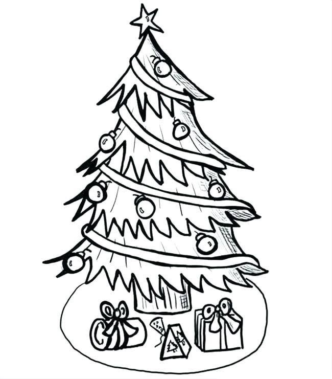 650x741 basic tree drawing basic tree coloring - Simple Christmas Tree Drawing