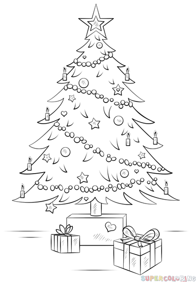 Simple Christmas Tree Drawing At Paintingvalley Com Explore