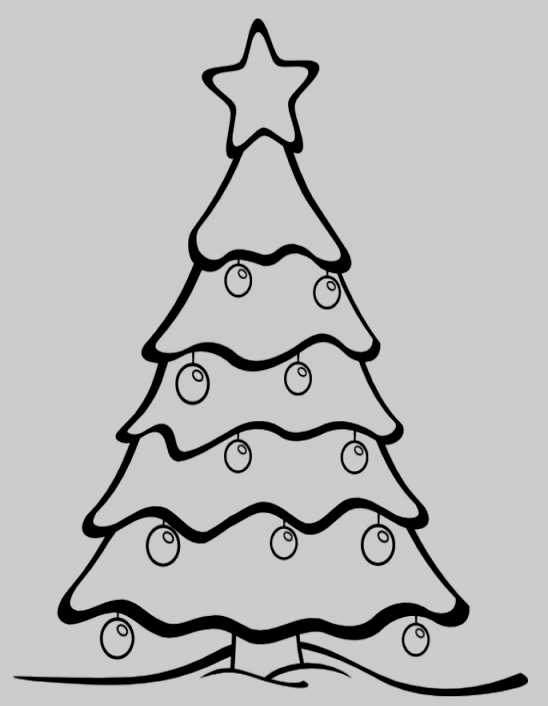 548x706 Christmas Tree Coloring - Simple Christmas Tree Drawing