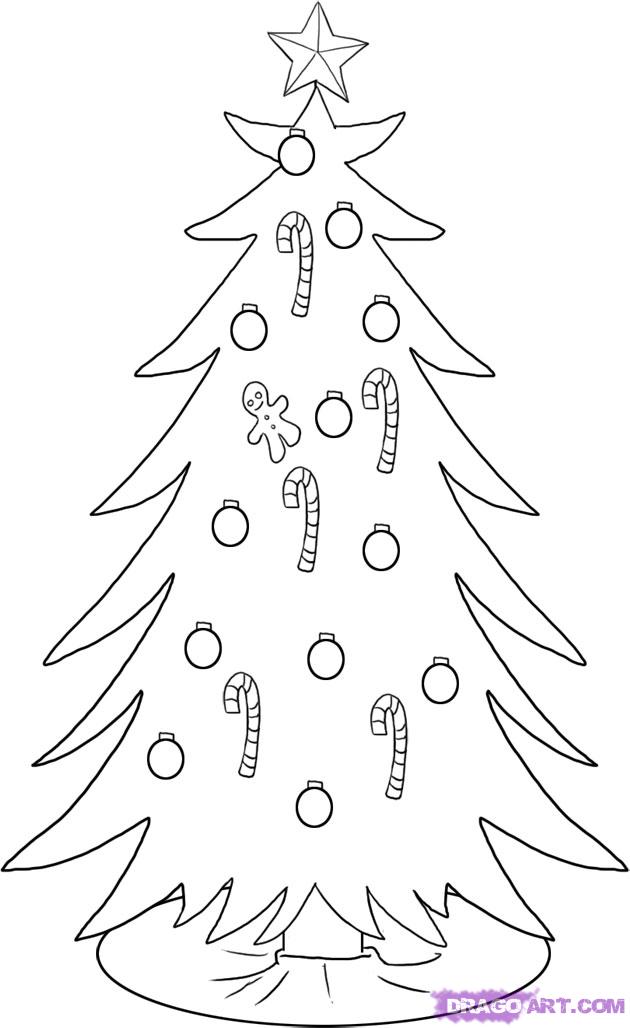 Simple Christmas Tree Drawing At Paintingvalleycom