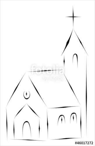 326x500 Little Church - Simple Church Drawing