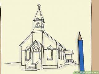 320x240 Simple Church Drawing How To Draw A Church Steps With Pictures - Simple Church Drawing