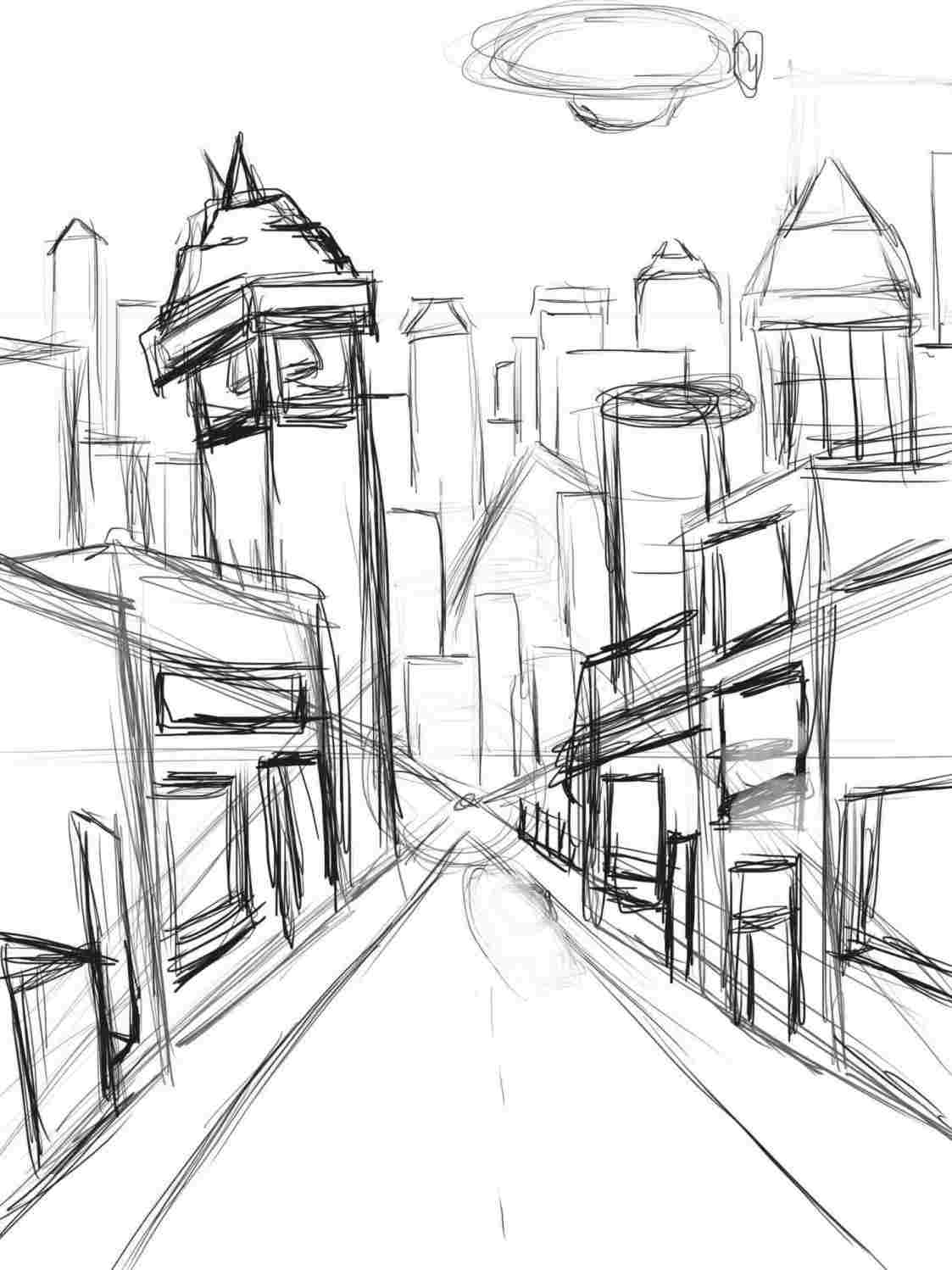 1123x1498 Rhdrawingmartcom A Of Sketch Picturerhdrawingcollectioncom - Simple City Drawing