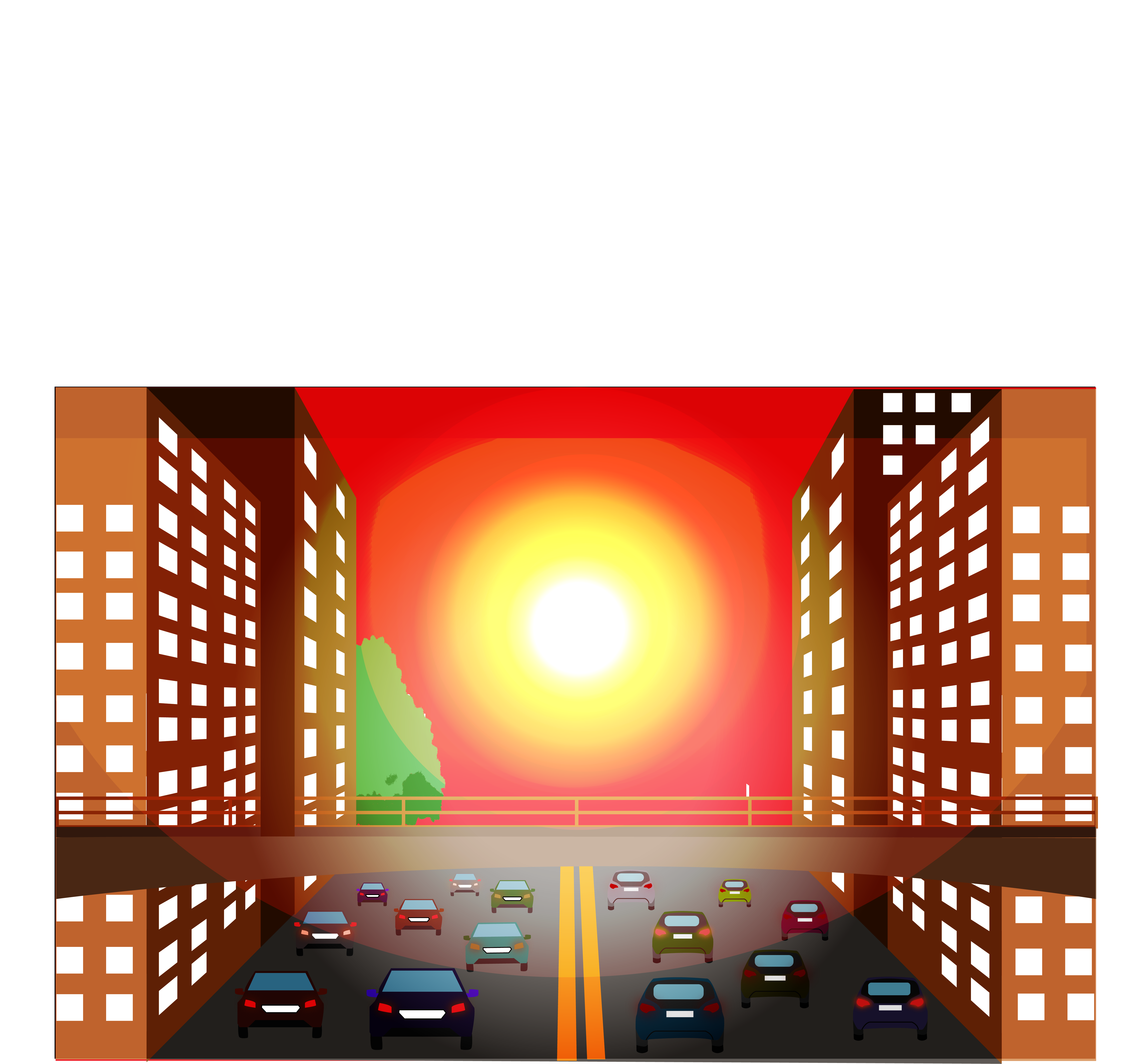 5557x5215 Simple City Drawing Adobeillustrator - Simple City Drawing