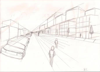 344x250 Simple City Sketch - Simple City Drawing