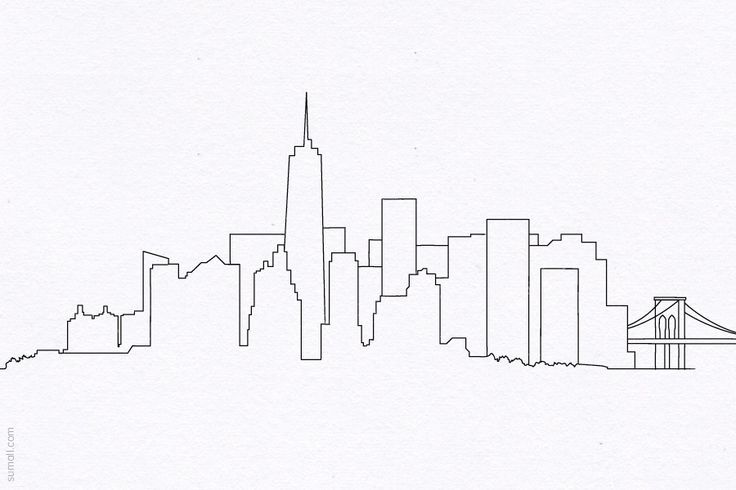 736x490 New York City Skyline Simple Drawing Kids In Drawings - Simple Cityscape Drawing