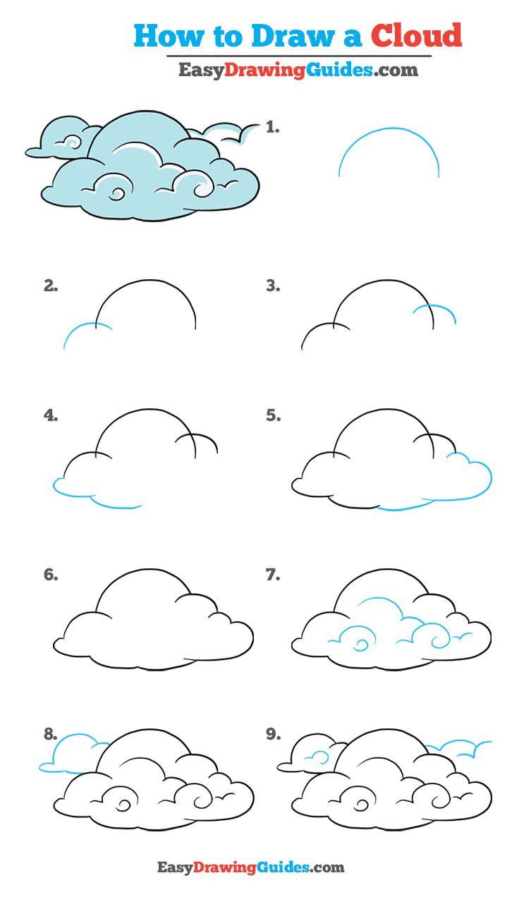 736x1272 How To Draw Clouds - Simple Cloud Drawing