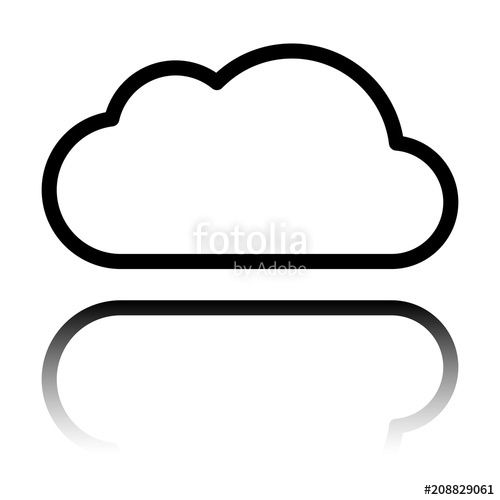 500x500 Simple Cloud Linear Symbol With Thin Outline Black Icon - Simple Cloud Drawing