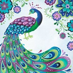 236x236 simple colorful peacock drawing - Simple Colorful Peacock Drawing