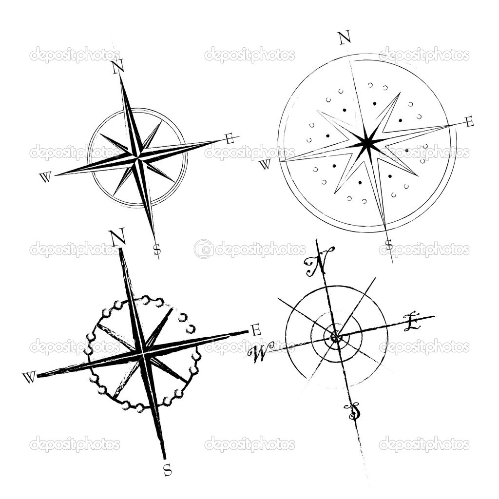 1024x1024 Simple Compass Rose - Simple Compass Drawing
