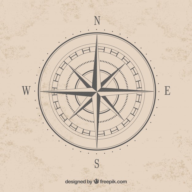 626x626 Simple Compass Cardinal Points Vector Vector Free Download - Simple Compass Drawing