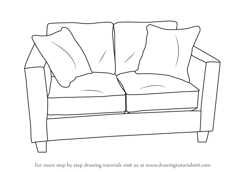 Simple Couch Drawing at PaintingValley.com | Explore collection of