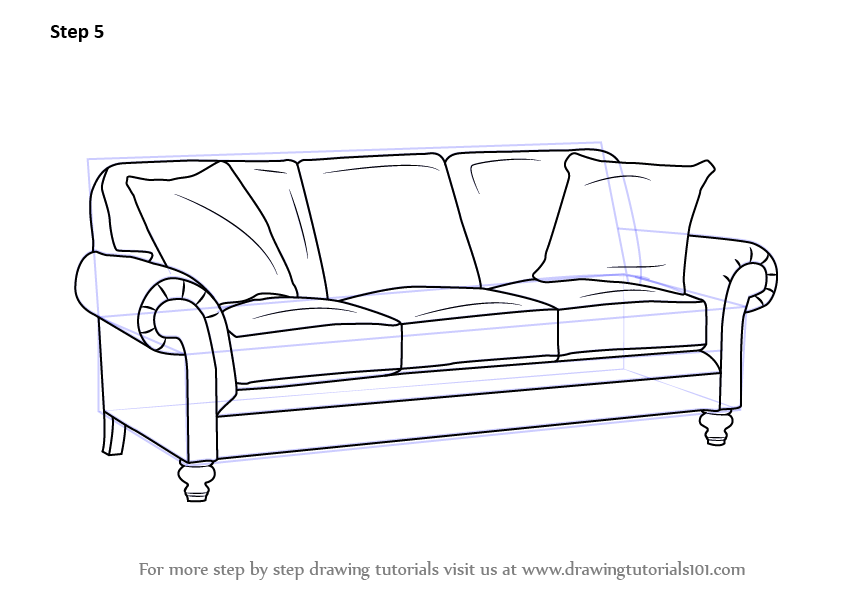 842x596 learn how to draw sofa - Simple Couch Drawing