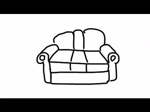 480x360 ipad draw a cartoon sofa - Simple Couch Drawing