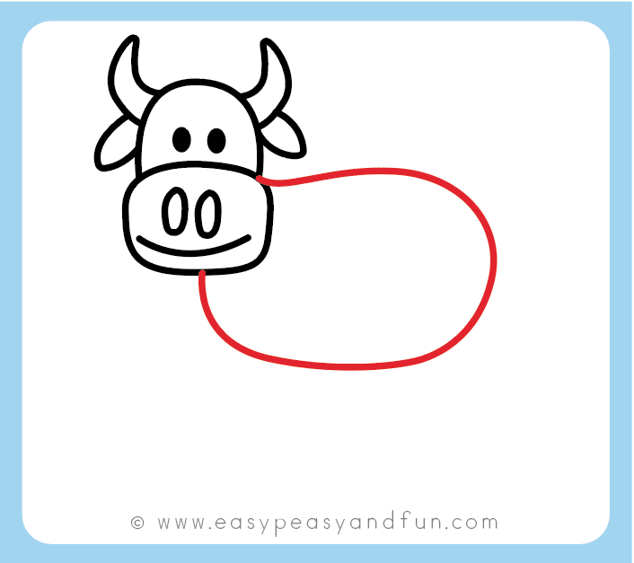 706x627 How To Draw A Cow - Simple Cow Drawing