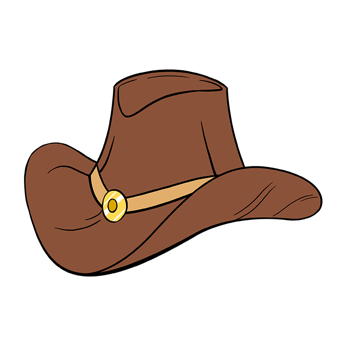 680x678 how to draw a cowboy hat - Simple Cowboy Hat Drawing