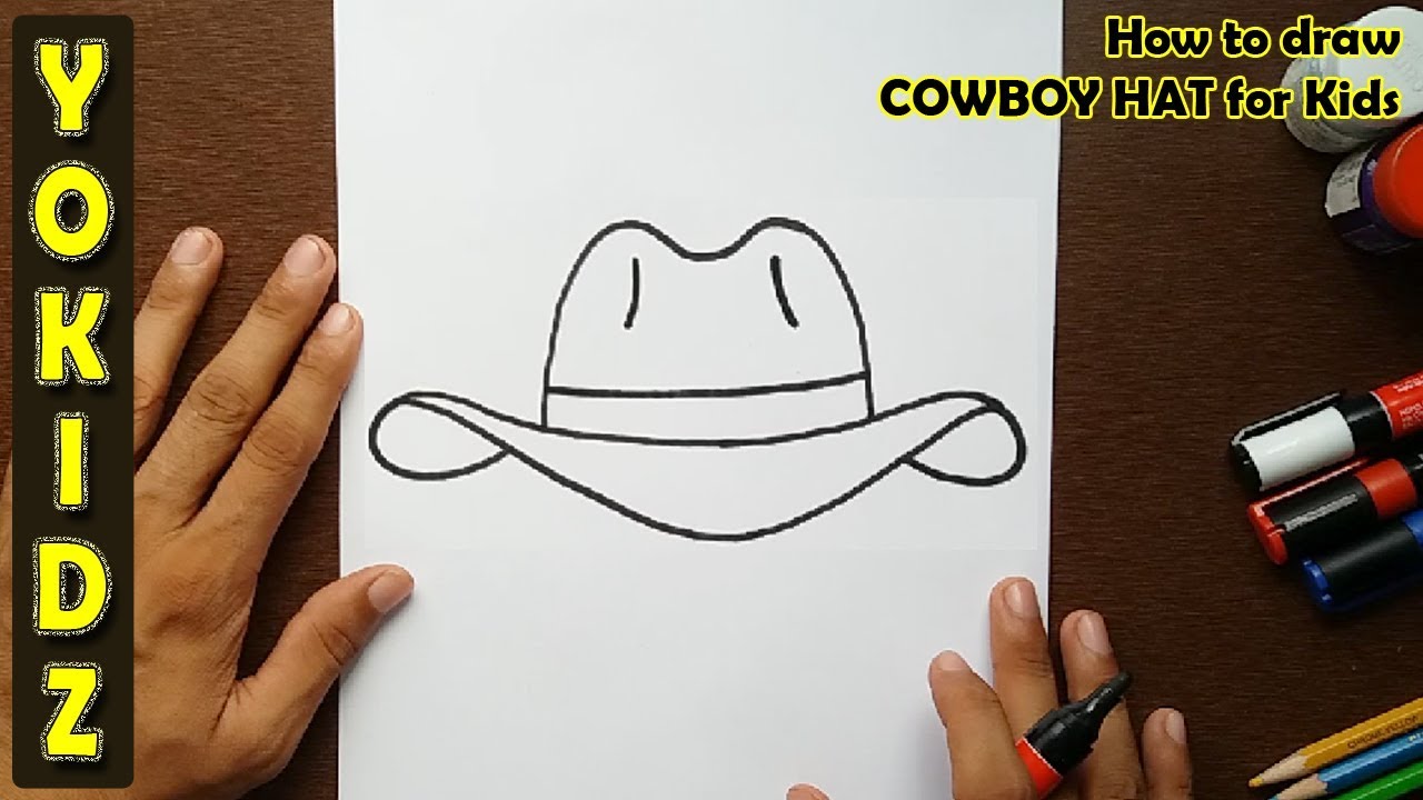 1280x720 how to draw a cowboy hat for kids - Simple Cowboy Hat Drawing