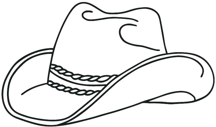 743x436 cowboy hat coloring - Simple Cowboy Hat Drawing
