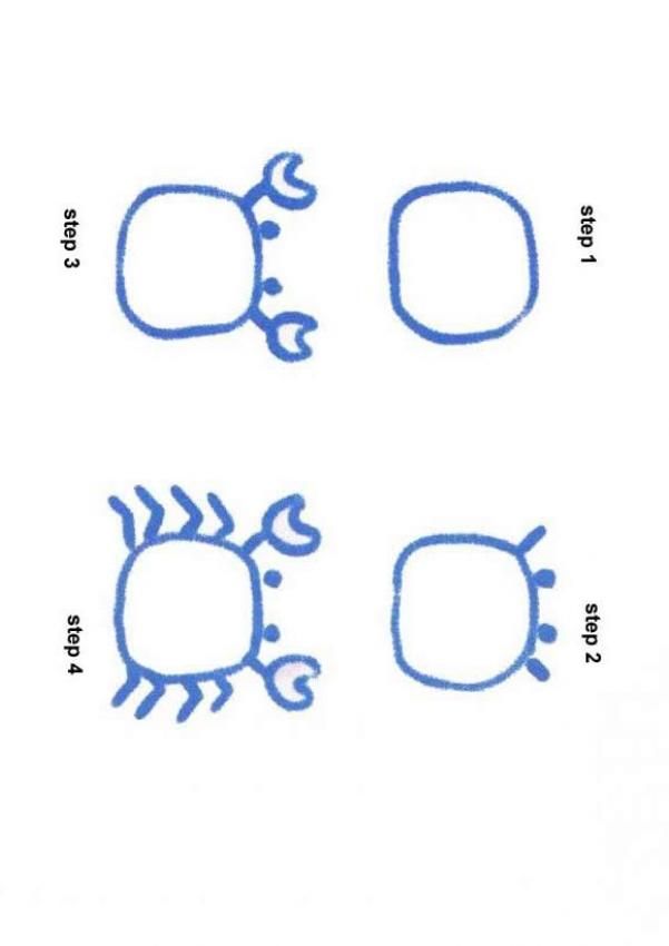 601x850 How To Draw A Simple Crab Simple Art Drawings, Easy Doodles - Simple Crab Drawing