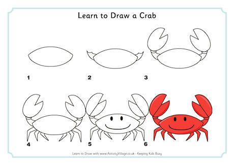 460x325 Learn To Draw A Crab How To Draw - Simple Crab Drawing