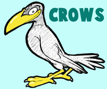 350x290 How To Draw Cartoon Crows And Ravens With Simple Steps Cartooning - Simple Crow Drawing