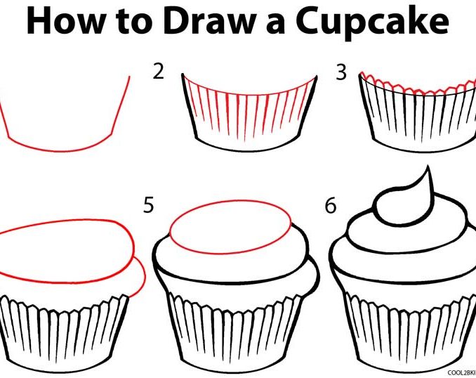 Simple Cupcake Drawing at PaintingValley.com | Explore collection of ...