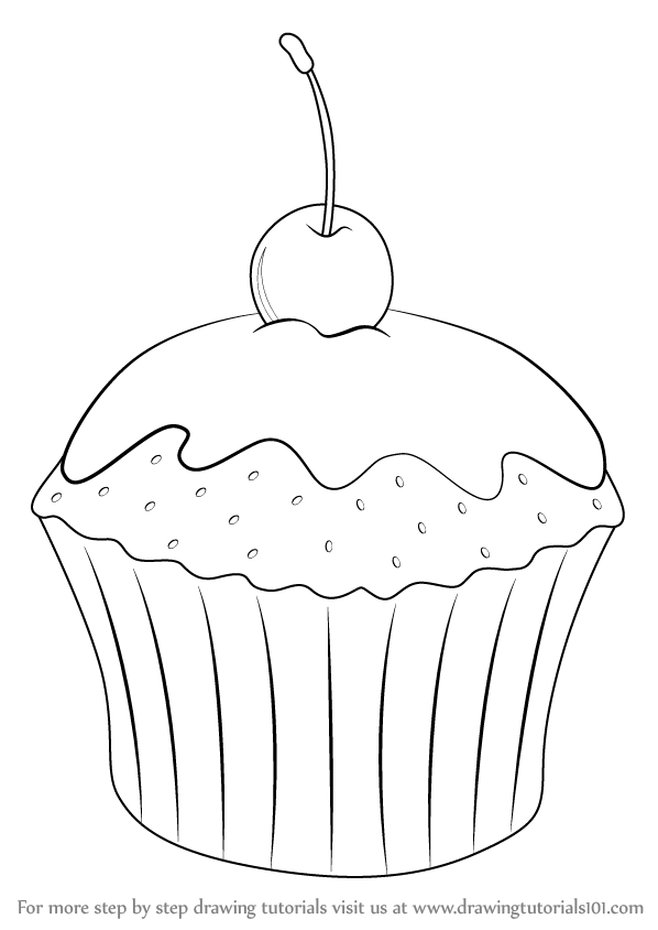 Simple Cupcake Drawing at PaintingValley.com | Explore collection of ...