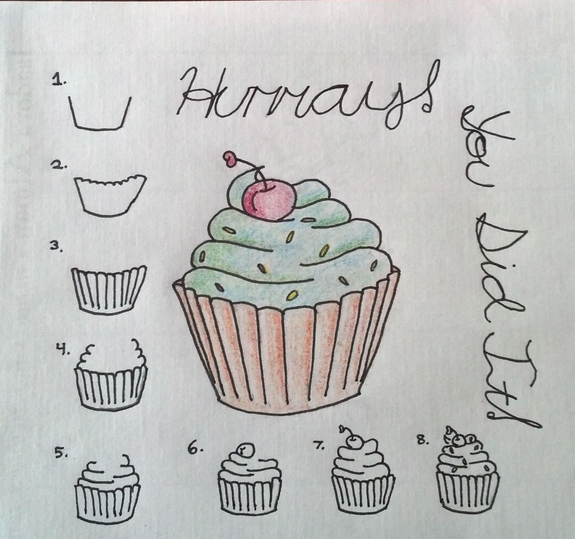 1835x1719 How To Draw A Cupcake A Simple, Step - Simple Cupcake Drawing
