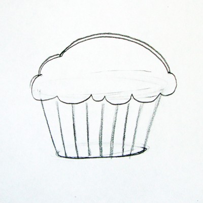 400x400 How To Make A Doodled Mixed Media Cupcake Card - Simple Cupcake Drawing