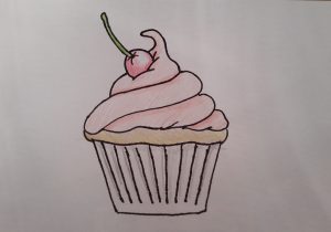 300x210 simple cupcake drawing how to draw a cartoon cupcake - Simple Cupcake Drawing