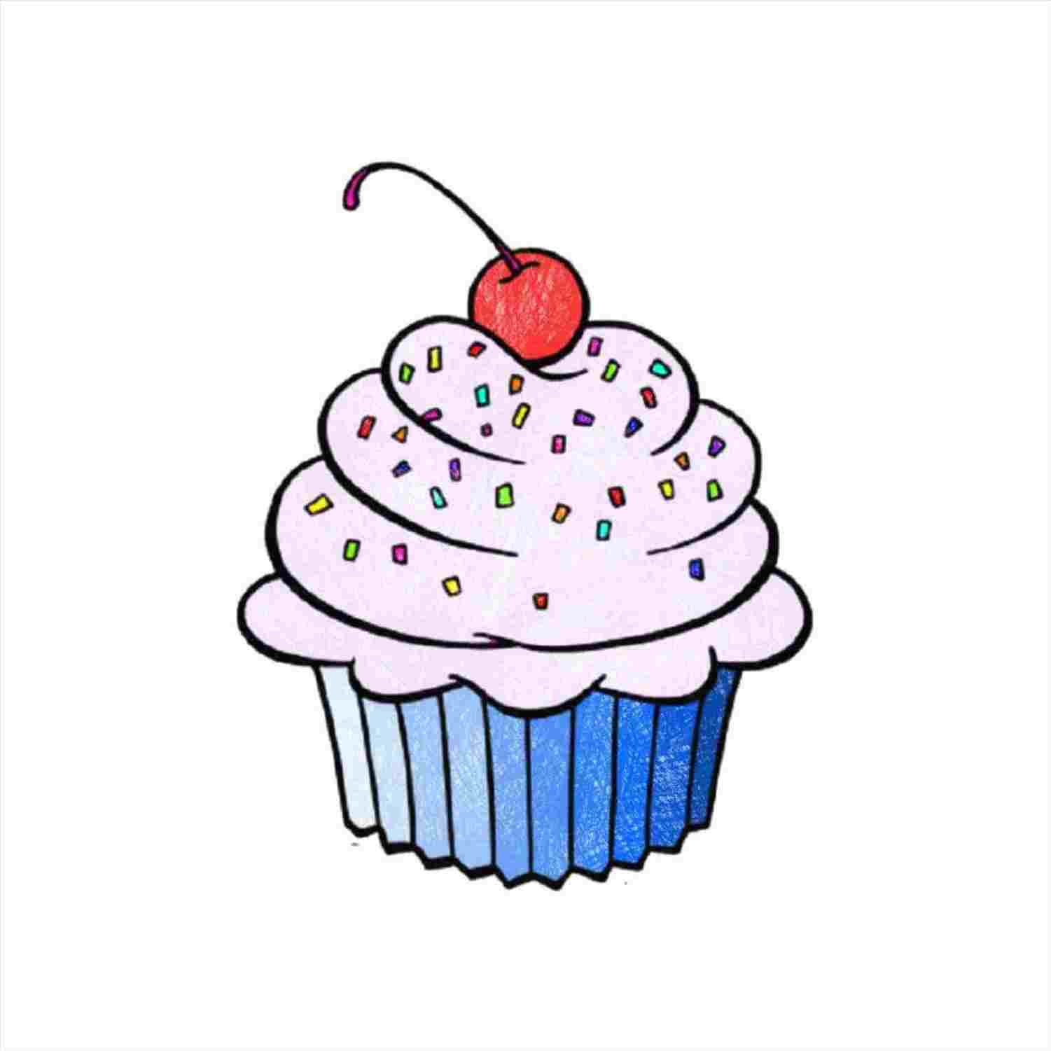 Simple Cupcake Drawing at PaintingValley.com | Explore collection of