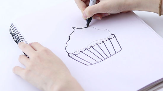 550x309 Ways To Draw A Cupcake - Simple Cupcake Drawing