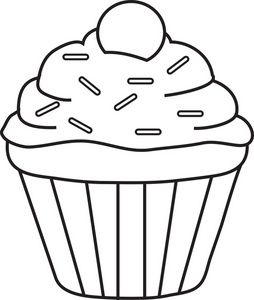 254x300 Clipart - Simple Cupcake Drawing