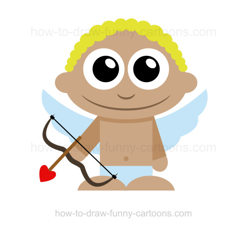 500x461 How To Draw Cupid - Simple Cupid Drawing