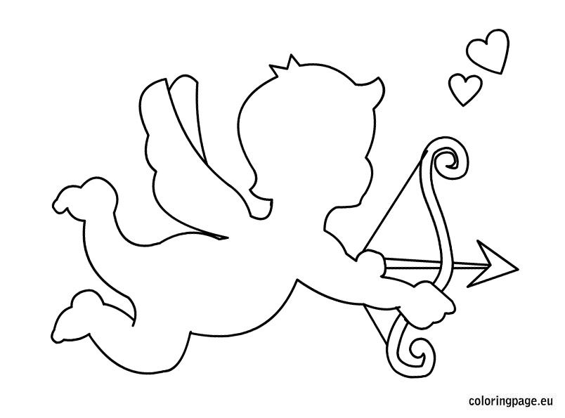 804x595 Related Coloring Pageshappy Valentine's Dayvalentine's Day - Simple Cupid Drawing