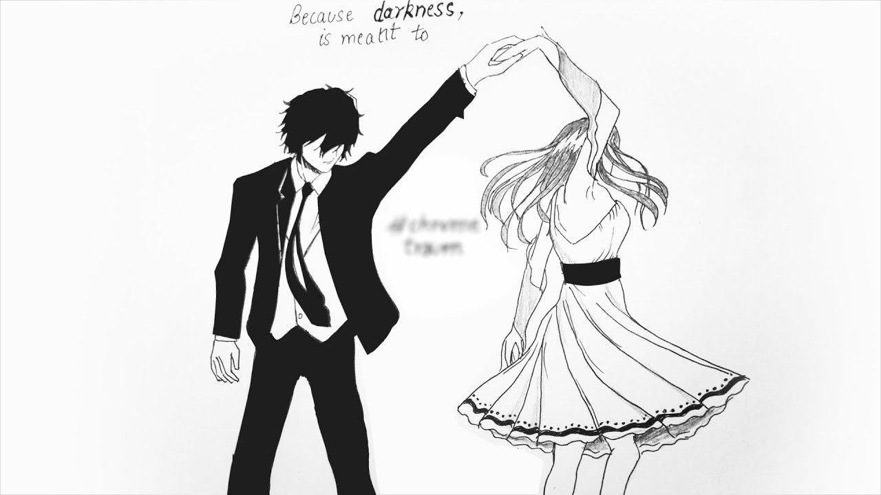 1280x720 Hand Drawn Dancing Couples Chrometraum - Simple Dance Drawings
