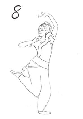 292x417 How To Draw N Indian Girl Full Body Step - Simple Dance Drawings