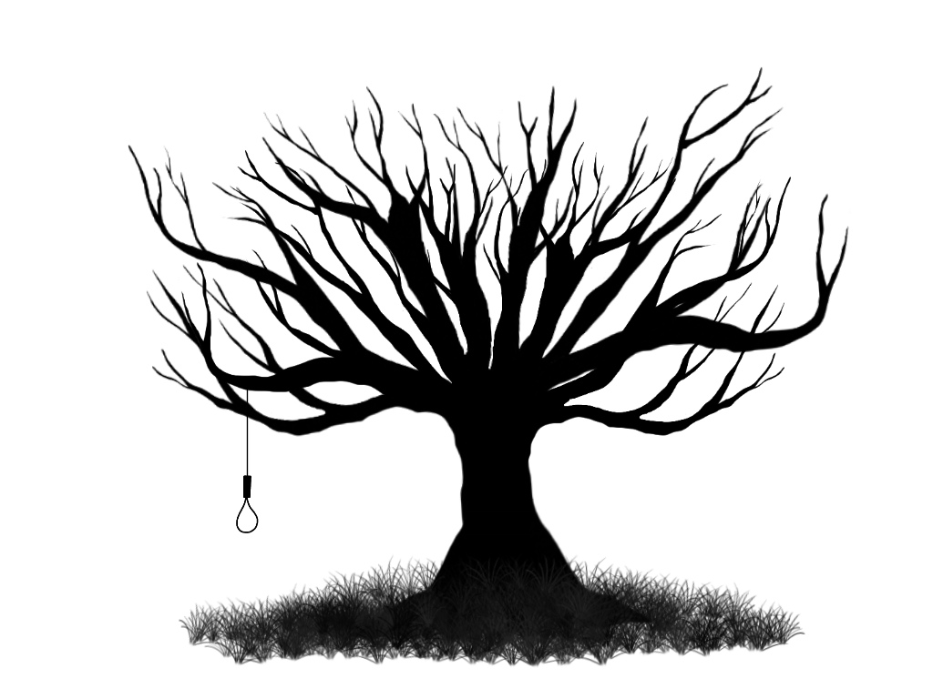 1024x768 simple dead tree drawing - Simple Dead Tree Drawing